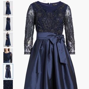 Pisarro Nights Beaded Long Sleeve Gown, size 14